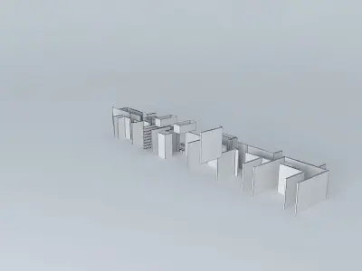130f3d building with light shining Free 3D model