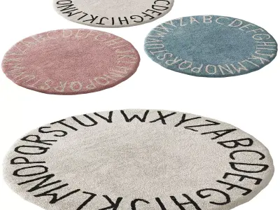 389 Rug ABC natural black by Lorena Canals carpet kit for kids 3D model