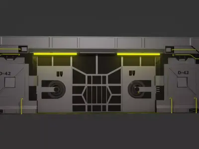 Sci-Fi Door Low-poly 3D model 3