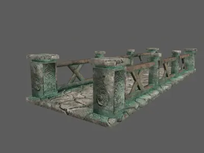 biridge 1 stone bridge Low-poly 3D model