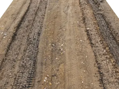 16K Dry Dirt Road material N12 - 16 meters 3D model