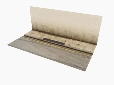 Sidewalk Staging Scene 3D model