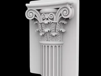 Architectural Column Relief 3D Printable Model 3D print model
