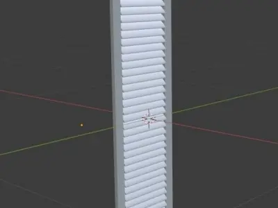 Closet wardrobe single door rectangle wooden handle 3D model