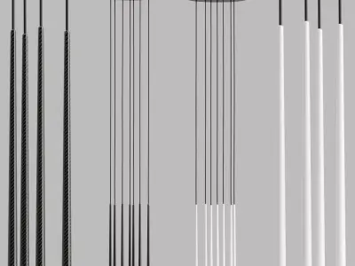 Slim lamps Low-poly 3D model