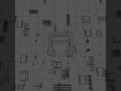 Technology chip charging 3D model