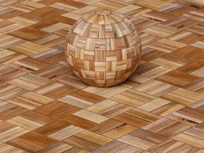 Vintage Parquet Supreme - Procedural PBR Wood Floor Texture Low-poly 3D model
