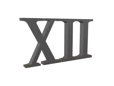 Roman Numerals 12 v1 001 Low-poly 3D model