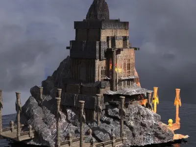 Mining Drake Tower Kit bash 3D model