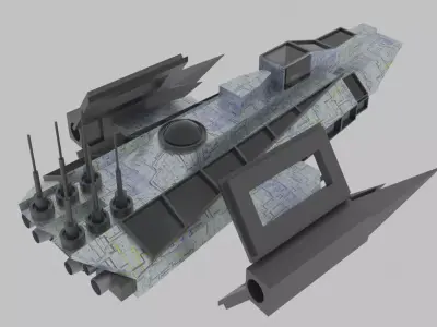  Es - 500 Spaceship  Low-poly 3D model