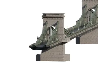 EUROPEAN HISTORICAL SUSPENDED BRIDGE 3D model