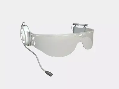 SciFi Glasses D05 Full White - Character Design Fashion Low-poly 3D model