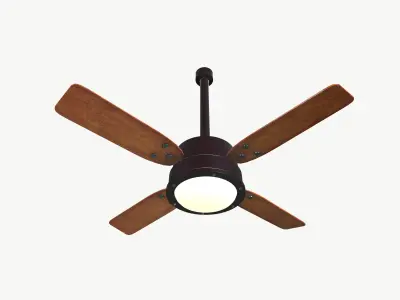 Ceiling fan Low-poly 3D model 3