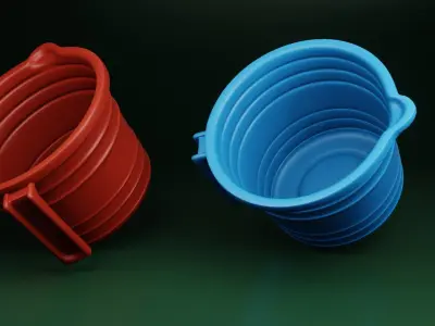 Bucket plastic Water mug Free 3D model