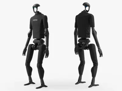  Unitree Robot Humanoid Rigged For Blender Animated Set 