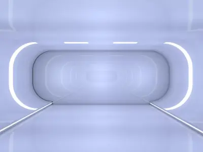 Sci Fi Tunnel Low-poly 3D model 11