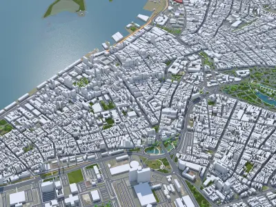 Porto Alegre Brazil 35km Low-poly 3D model
