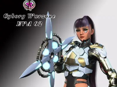 Cyborg War Zone - Eva02 Low-poly 3D model