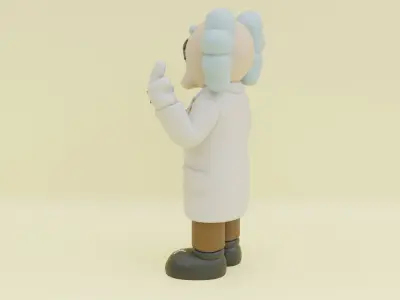 KAWS Rick Sanchez The Scientist Figure Toys Low-poly 3D model