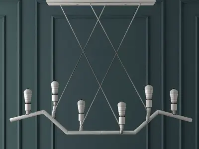 Suspended lamp akimbo linear suspension by tech lighting 3D model