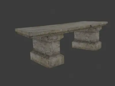 stone bench Low-poly 3D model purchase