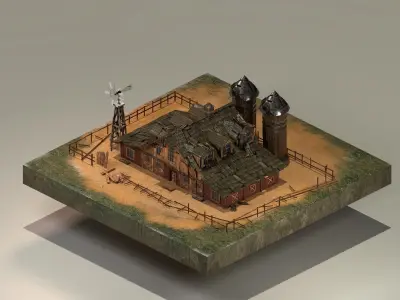 Barn Level 15 Low-poly 3D model