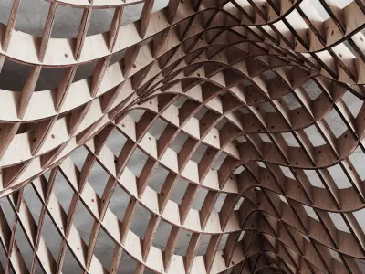 Parametric cage ceiling 3D model