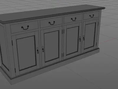 Old storage Cabinet Low-poly 3D model