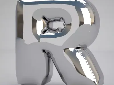 R Balloon Silver 3D model