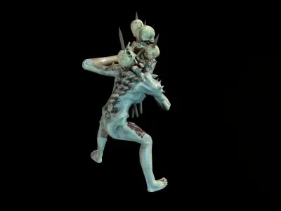 mutant3 humanoid running Low-poly 3D model