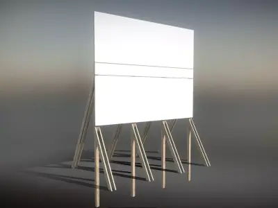 Construction Site Information Board 2 Low-poly 3D model