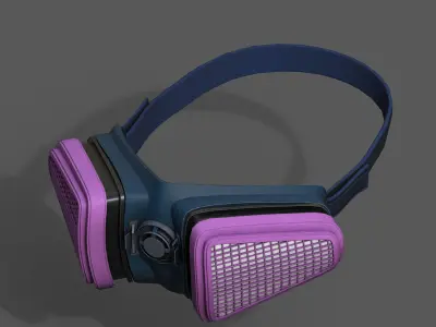 Gas mask protection isolated plastic scifi fantasy  Low-poly 3D model