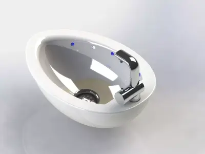 Hand washing basin with light sensor automatic control 3D model