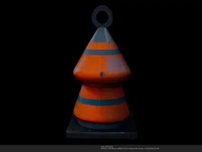Stylized Traffic Cone - AI Low-poly 3D model