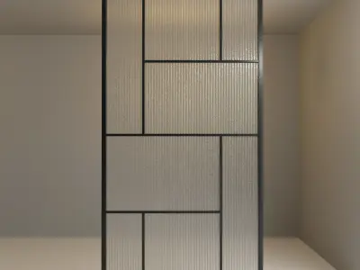 Glass partition door 72 Low-poly 3D model