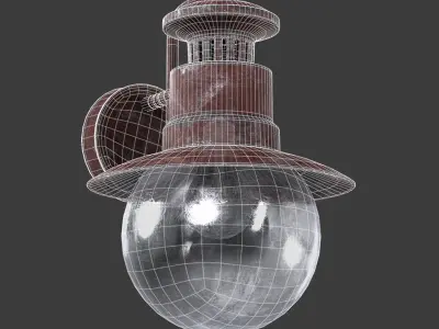 Old Rusty Street Lamp 3D model
