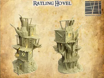Ratling Hovel Tabletop terrain 28 mm 3D print model