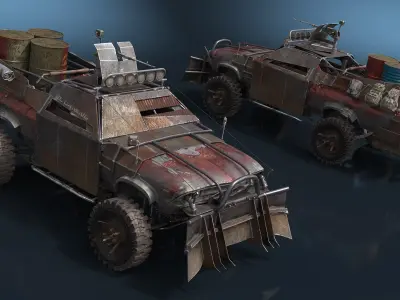  Post-Apocalyptic War Truck With Barrels 