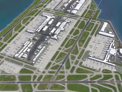 Tokyo - Haneda Airport - HND Low-poly 3D model