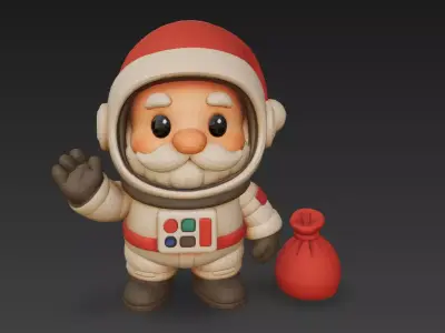 Astronaut Santa Claus Space Christmas Character 3D Model 3D model
