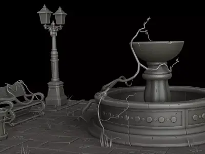 Stylized park 3D model