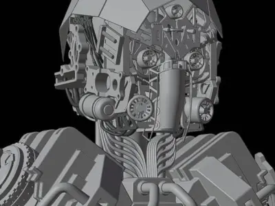 SCIFI ROBOT - HUMANOID CONCEPT Low-poly 3D model