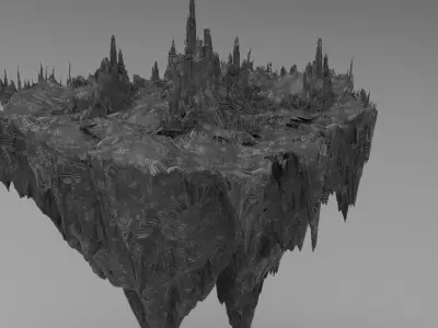 Floating Mountain sci-fi 3D model