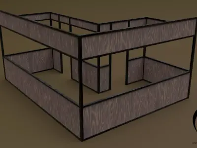 Stall stand 19 R Low-poly 3D model