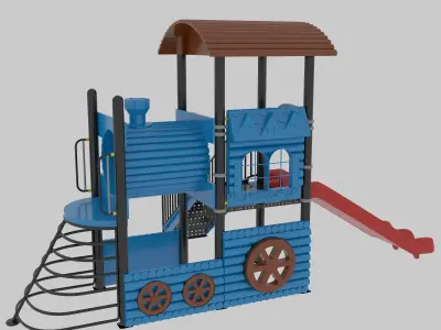 Train Style Playground 1 Low-poly 3D model