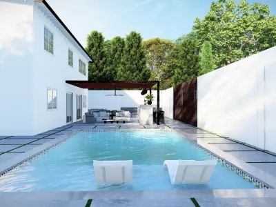  3D Exterior Scene 3D model design garden and landscape 3D model 15