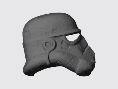 Carved Trooper Helmet 3D print model 3D model