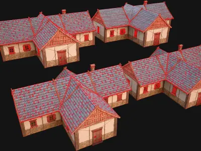 Medieval Town House 4 Low-poly 3D model