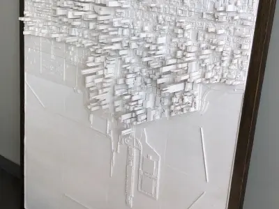 3D Chicago Map City Art Landmark Model of Chicago Skyline Art 3D print model
