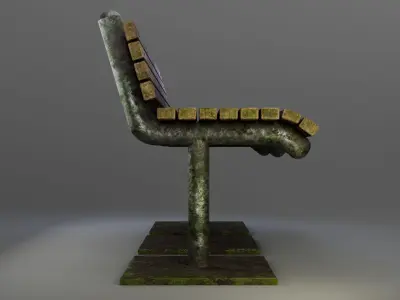 Old Rusty Metal Bench GameReady Low Poly PBR Asset Low-poly 3D model